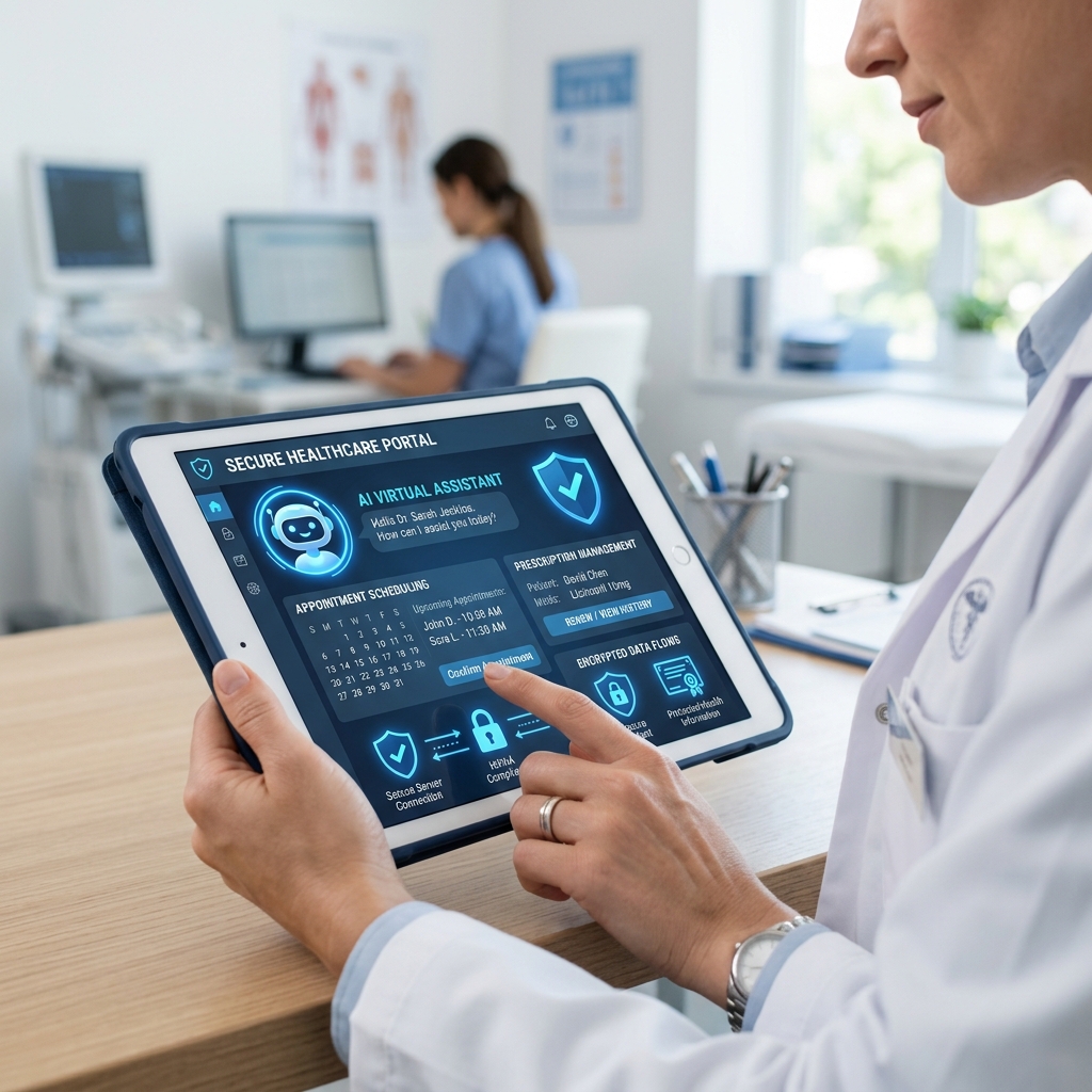 HIPAA-Compliant AI Virtual Assistant on Secure Healthcare Portal