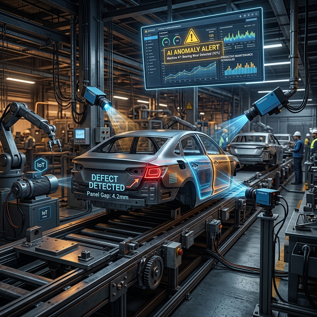 Automotive Assembly Line with AI Computer Vision Quality Inspection